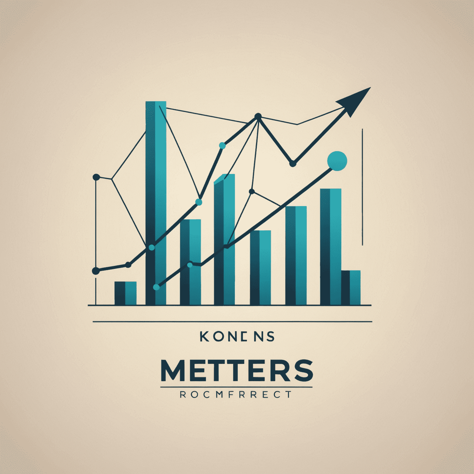 Kons-Metters logo: A stylized graph with ascending bars and a line chart, symbolizing financial growth and analytics