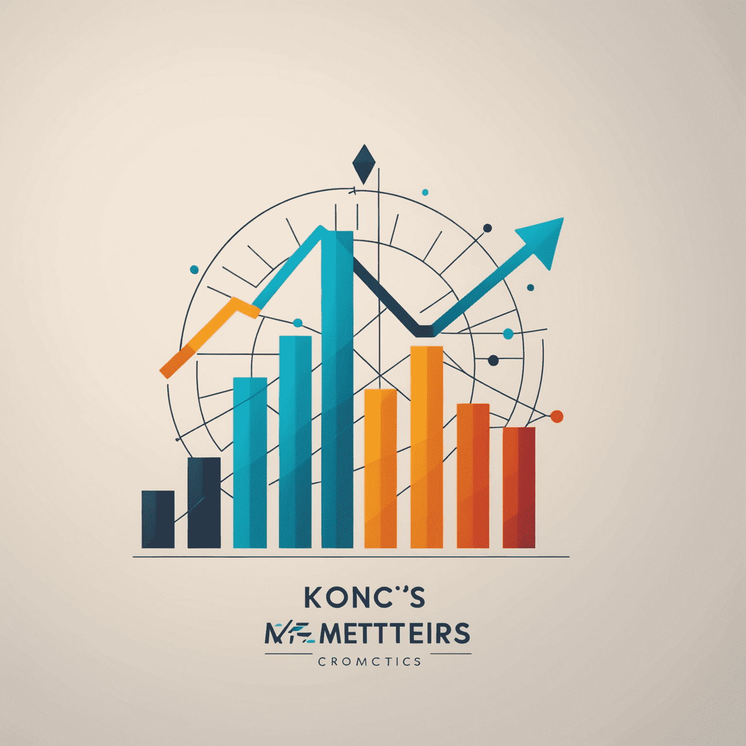 Kons-Metters logo: A stylized graph with ascending bars and a line chart, symbolizing financial growth and analytics