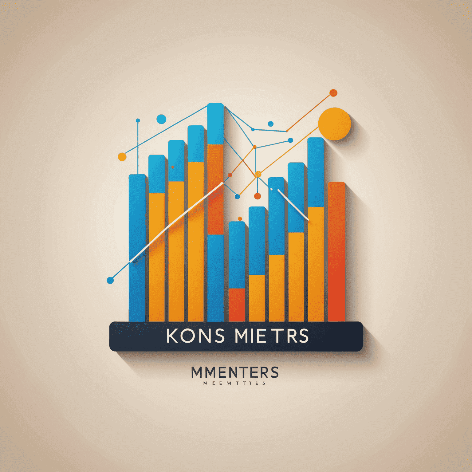 Kons-Metters logo: A stylized graph with ascending bars and a line chart, symbolizing financial growth and analytics