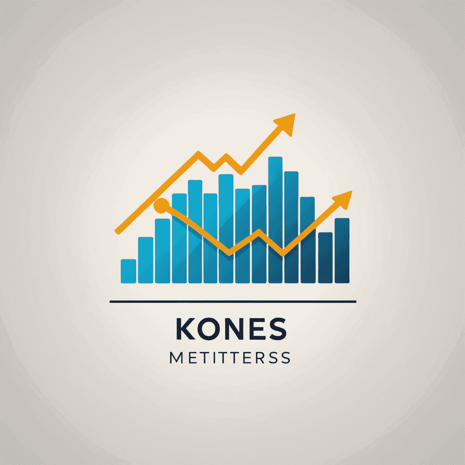 Kons-Metters logo: A stylized graph with ascending bars and a line chart, symbolizing financial growth and analytics