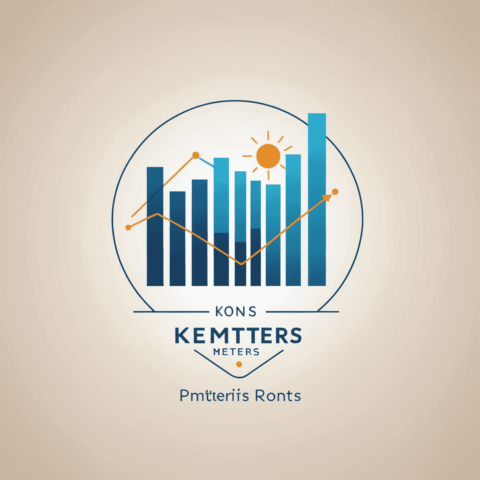 Kons-Metters logo: A stylized graph with ascending bars and a line chart, symbolizing financial growth and analytics