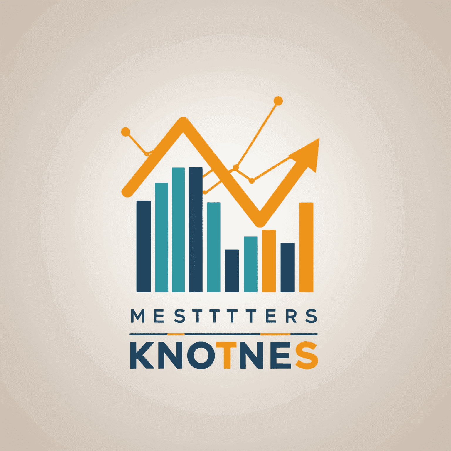 Kons-Metters logo: A stylized graph with ascending bars and a line chart, symbolizing financial growth and analytics