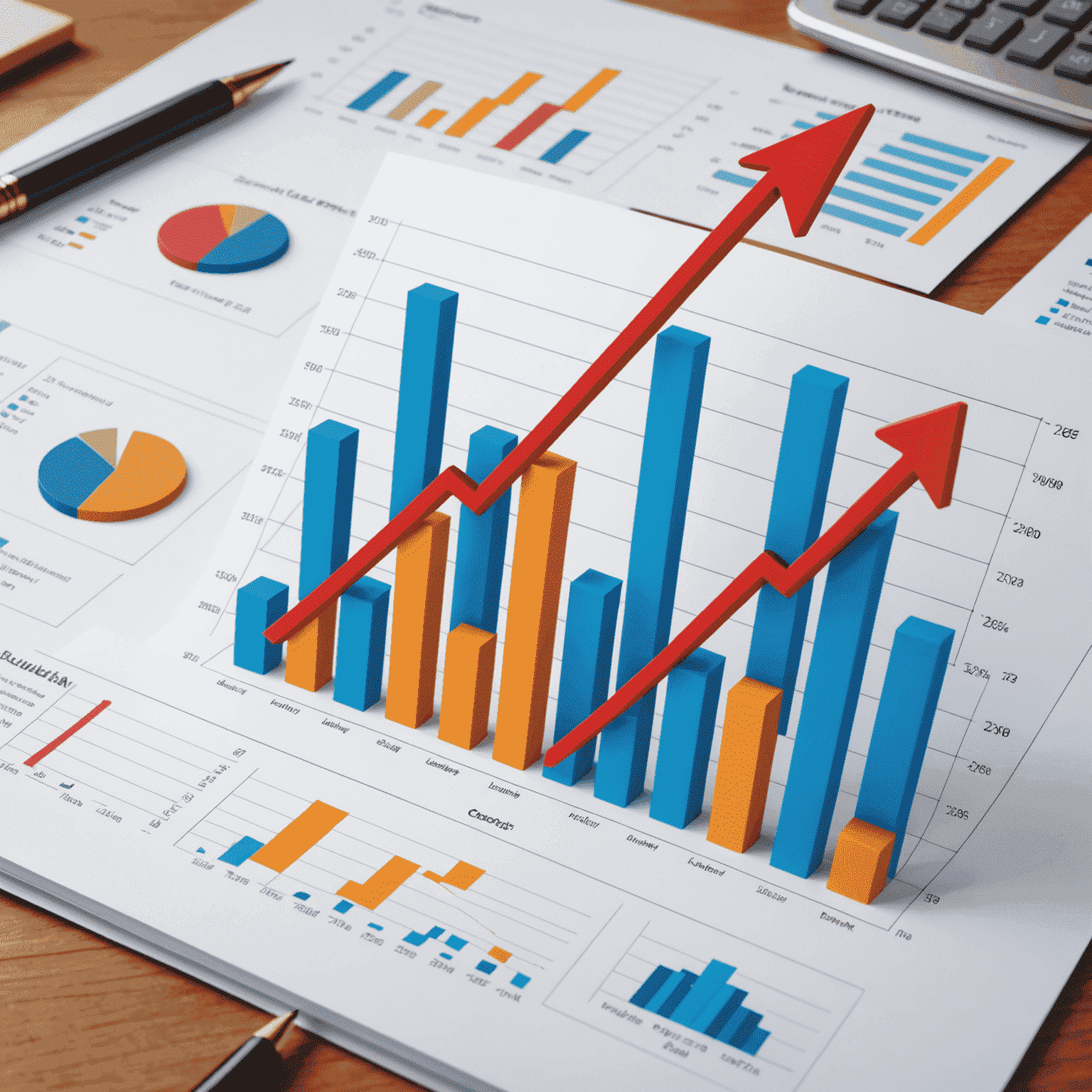 A graph showing financial trends, with arrows pointing upwards and downwards, representing the comprehensive analysis of a business's financial condition, including liquidity, solvency, and profitability assessments.